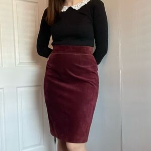 Vintage genuine leather burgundy skirt by Danier